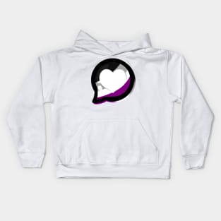 LGBTQ+ Pride Heart Speech Bubble - Asexual Kids Hoodie